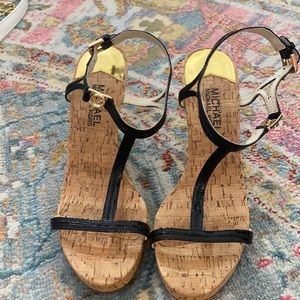 Black Michael Kors wedges